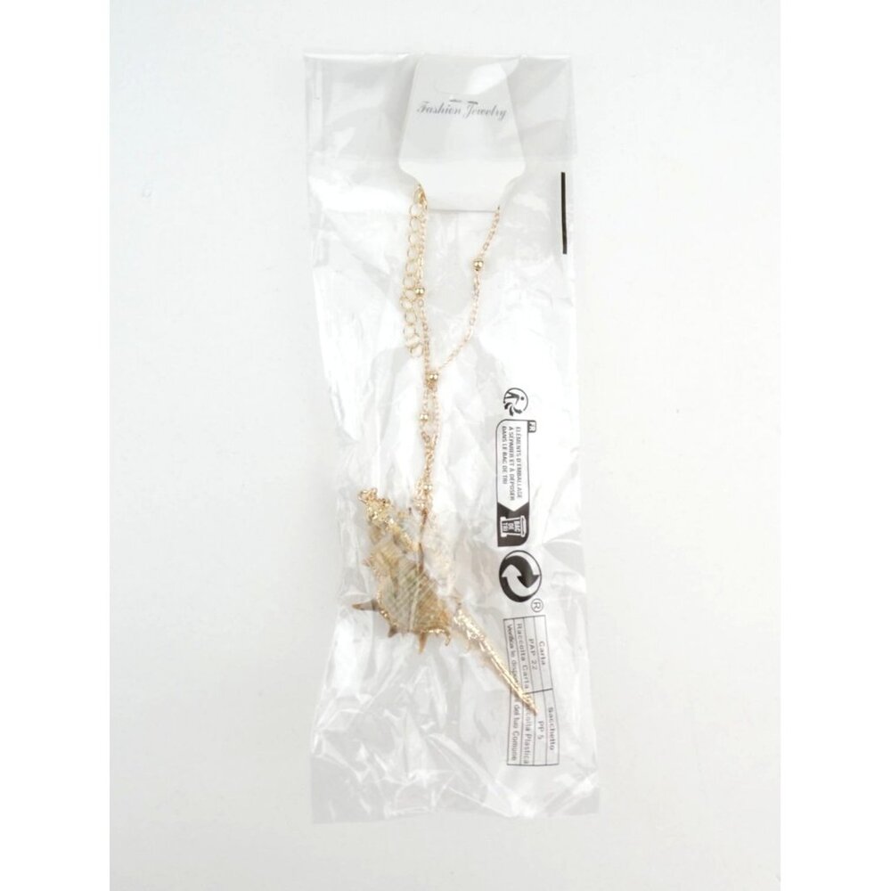 Fashion Jewelry Gold Chain Necklace With Natural Shell Pendant